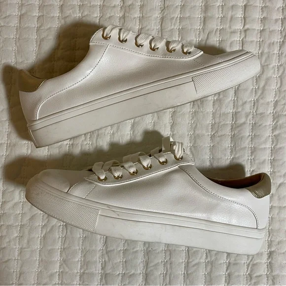 LOFT | White and Gold Sneakers - Picture 8 of 13